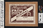Illingworth's press bromide paper, Auckland War Memorial Museum, EPH-ARTS-2-9