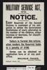 Military Service Act, 1916. Notice., Auckland War Memorial Museum, EPH-PW-1-108