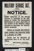 Military Service Act, 1916. Notice., Auckland War Memorial Museum, EPH-PW-1-109