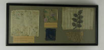 textile pieces, framed