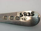 Spoon, salt, silver, engraved "W"