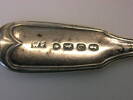 Teaspoon, silver, fiddle shape, lion motif