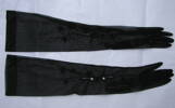 pair of long black nylon gloves