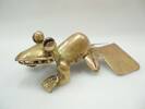 Gold frog, side view