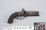 pistol, multi-barrel, W1114.2, Photographed by Andrew Hales, digital, 25 Jan 2017, © Auckland Museum CC BY