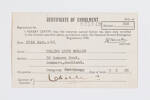 certificate, enrolment, 1995.59.22, © Auckland Museum CC BY
