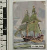 Golden Hind, 1557, number 1 of set of 25 "Famous Ships in History" Sanitarium Health Cards [1998.29.5.52] ruler view