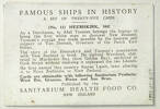 Heemskirk, 1642, number 11 of set of 25 "Famous Ships in History" Sanitarium Health Cards [1998.29.5.59] reverse view