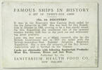 Discovery, number 14 of set of 25 "Famous Ships in History" Sanitarium Health Cards [1998.29.5.61] reverse view