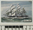 Cutty Sark, number 16 of set of 25 "Famous Ships in History" Sanitarium Health Cards [1998.29.5.63] ruler view