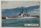 H.M.S. Vanguard, number 22 of set of 25 "Famous Ships in History" Sanitarium Health Cards [1998.29.5.66] front view