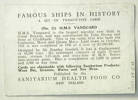 H.M.S. Vanguard, number 22 of set of 25 "Famous Ships in History" Sanitarium Health Cards [1998.29.5.66] reverse view