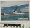 H.M.S. Vanguard, number 22 of set of 25 "Famous Ships in History" Sanitarium Health Cards [1998.29.5.66] ruler view