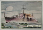 H.M.S. Cossack, number 23 of set of 25 "Famous Ships in History" Sanitarium Health Cards [1998.29.5.67] front view
