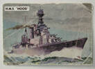 H.M.S. Hood, number ? of set of 25 "Famous Ships in History" Sanitarium Health Cards [1998.29.5.69] front view