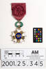 medal: Badge of Belgium Order of the Crown : Officer [2001.25.345] (colour chart and ruler)
