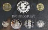 coin set: 1992 New Zealand proof coin set - coins reverse [2006.27.1]