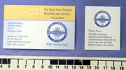 RNZRSA 90th Anniversary card from commemorative medal in presentation box [2006.67.4.3-.4] ruler view