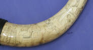 scrimshaw bullock horns - detail [2006.92.3]