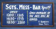 Sergeant's Mess Bar autographed sign, Narrow Neck Officer's Training Camp WW2 [2007.34.1] front view