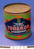 can of toheroa soup, 'Tiki', - ruler view [2007.41.1] Meredith Brothers & Co Ltd, Auckland