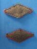7th Anti Tank Regiment formation patches (pair); of Gunner EA (Ted) Frost, WW2 [2007.78.25] - rear view