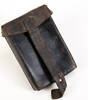 black leather military pouch
