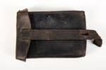 black leather military pouch