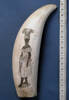 scrimshaw, whaletooth [21812-1] ruler front view