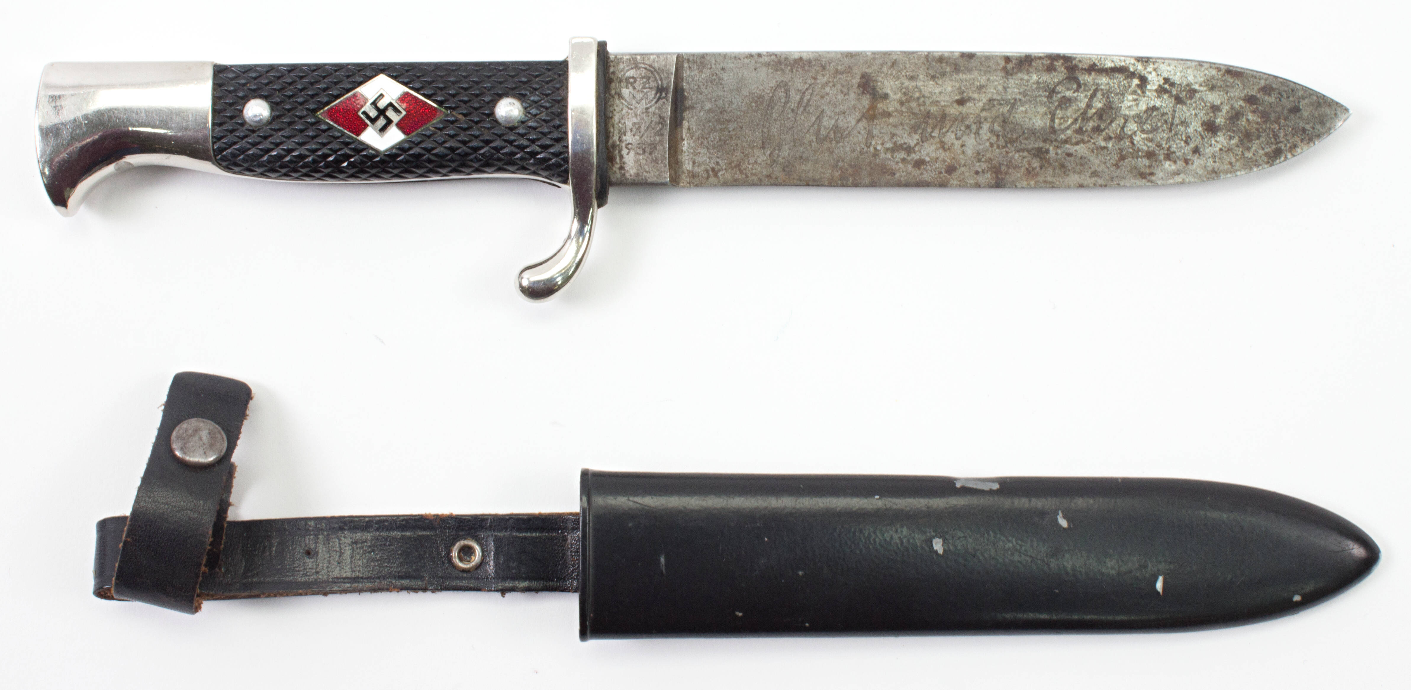 軍用ナイフ Blut und Ehre knife and scabbard - Collections Online - Auckland War Memorial Museum
