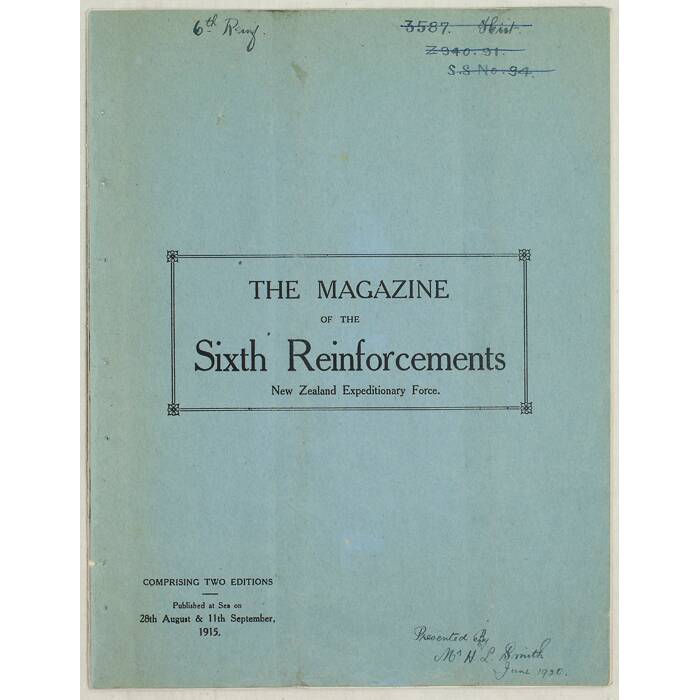 The magazine of the Sixth Reinforcements New Zealand Expeditionary Force