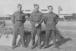 27606 Charles Osborne (Buz) Beehre & 27285 Henry Morgan Lewis of the 16th Railway Operating Company, with a British soldier.
Taken in Egypt in 1942 by 27500 Sapper David William Petch.