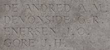 James Gore's name is on Twelve Tree Copse NZ Memorial to the Missing Gallipoli, Turkey.