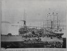 Crowds on Lyttelton wharf bidding farewell to the Third New Zealand Contingent on the &#39;Knight Templar&#39; bound for South Africa, February 17, 1900