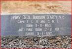 Headstone of Captain Henry D'Arcy VC - at Williamstown, South Africa. Henry D'Arcy - born (11 August 1850) at Wanganui, New Zealand - was the 1st New Zealand born recipient of the Victoria Cross.