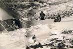 Clearing snow from around the tent - 5,000 ft up on the Ante- Lebanons, Syria.  1942