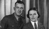 Formal portrait of 2nd Lieut William George Hill and 2nd Lieutenant Lesley Alison Hill (formerly Fletcher) who were married in Helwan Egypt in 1943.