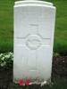 Gravestone  in the Commonwealth War Cemetery at Armentieres, Northern France