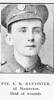 Brother of Private Alexander M.  Bannister -  Private Stanley M. Bannister (1895-1917) - NZEF Service # 14558; of the Wellington Infantry Regiment, 2nd Battalion, 14th Reinforcements, NZEF - who died of wounds - on 20 June 1917 - at Belgium. Aged 21 years.