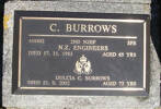 2nd NZEF, 488802 Spr C BURROWS, NZ Engineers, died 17 November 1983 aged 65 years. DULCIA C BURROWS died 21.9.2002 aged 73 years. Both are buried in the Taruheru Cemetery, Gisborne Block RSA 34 Plot 139
