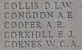 Arthur's name is inscribed on Caterpillar Valley NZ Memorial to the Missing, France.