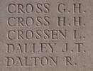 James Dalley's name is inscribed on Messines Ridge NZ Memorial to the Missing, West-Flanders, Belgium.