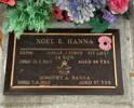 Flt Lieut # 42396 Noel E HANNA 1939-45 - J FORCE 14 SQN Died 15.3.2017 aged 94yrs Dorothy A HANNA - died 7.9.2012 aged 87 yrs Both are buried in the Taruheru Cemetery, Gisborne Block RSAAS Plot 369