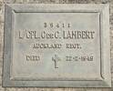 L/Cpl # 38411 C DE C LAMBERT - Auckland RegtDied 22-2-1949He is buried in the Waikaraka Cemetery, Area 5, Block A, Plot 740