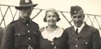 Mrs Bacon with her two sons. Sydney Charles (DOB 21st Jan 1920 - DOD 25th June 2012 ) and Frederick William (DOB 3rd January 1917 - DOD 4th April 1943 )