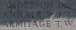 Charles Anderson's name is inscribed on Caterpillar Valley NZ Memorial to the Missing, France.
