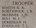 James Bremner's name is on Chunuk Bair New Zealand Memorial to the Missing, Gallipoli, Turkey.