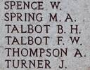 Francis Talbot's name is on Chunuk Bair New Zealand Memorial to the Missing, Gallipoli, Turkey.