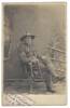 Real photo postcard signed full name to front left Peter S Robertson 64th South Otago N.Z.E.F .his cap badge of the 14th.Written to back signed Peter as well ,writes his European post military zone as SWZ2.