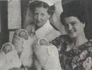 Miss Elvie Cargo with triplets born at North Shore Hospital around 1958-9.
